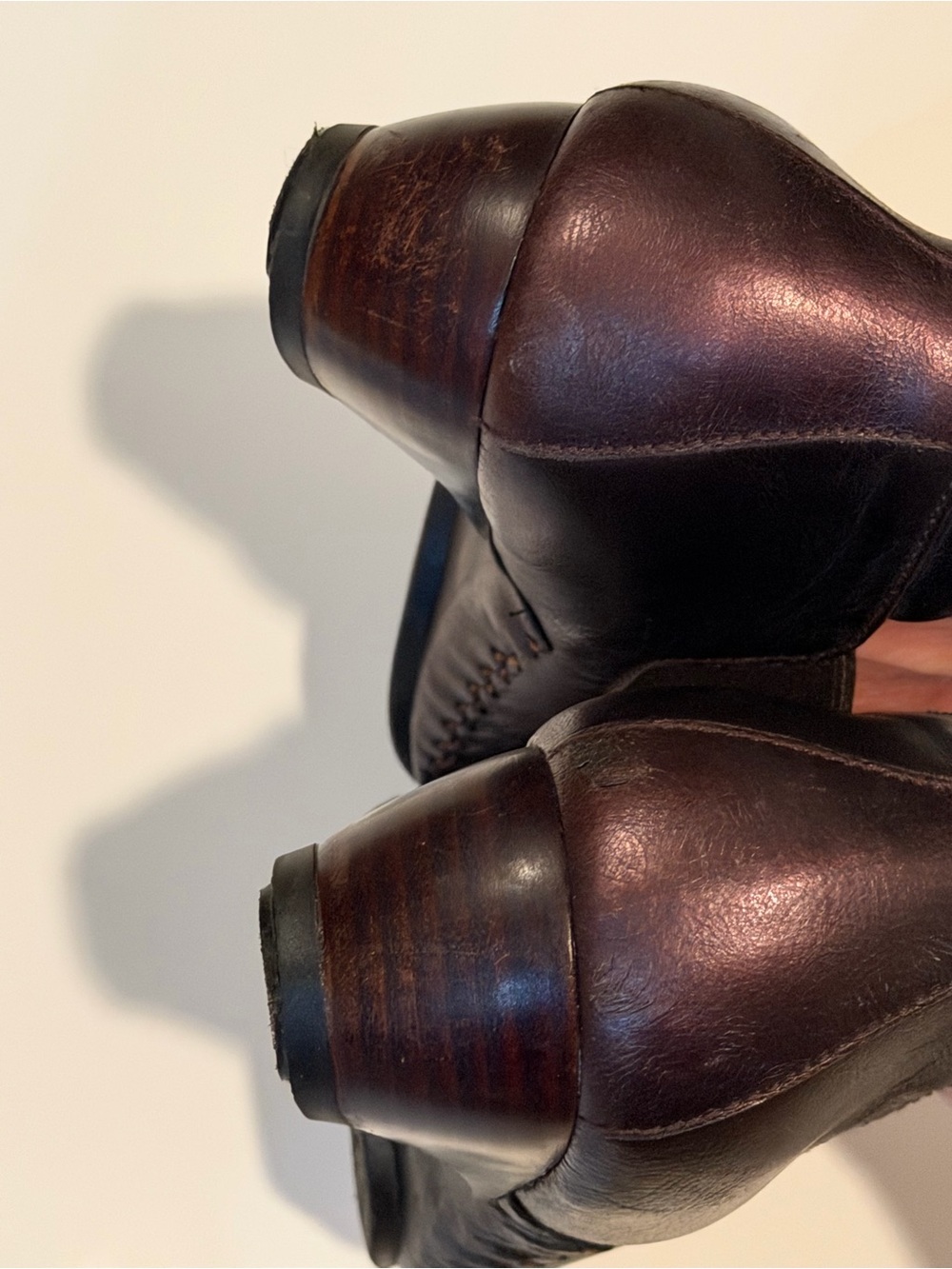 Donald J Pliner Brown Leather Zip Slip On Witchy Dark Academia Minimalist - Picture 7 of 15